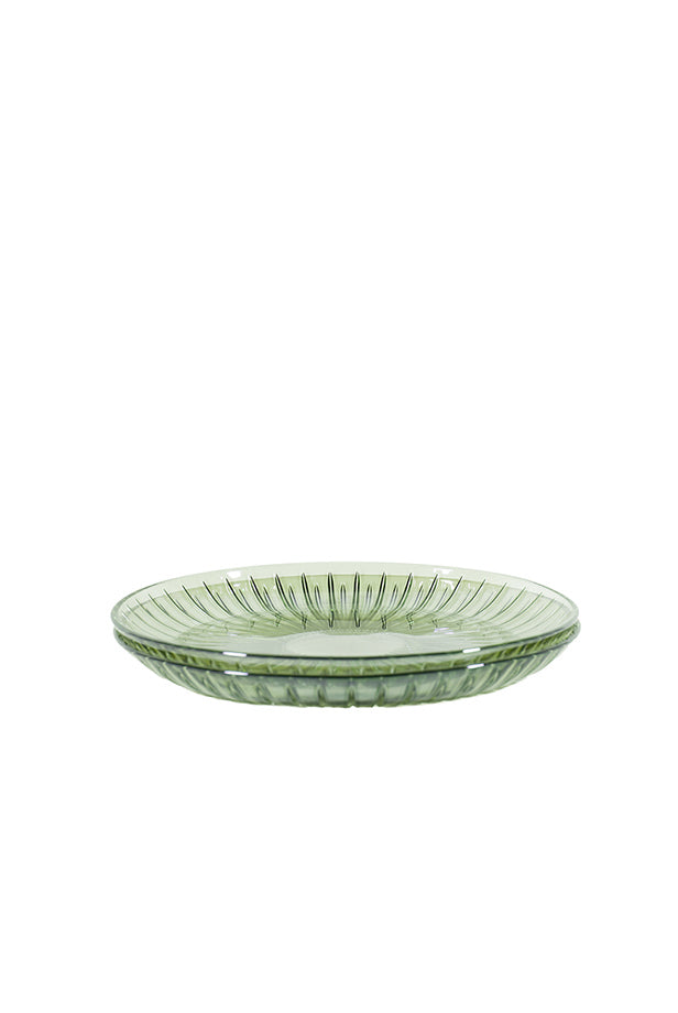 Set di Due Piatti per Frutta in Vetro Verde