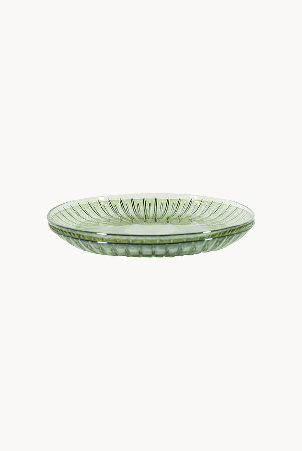 Set di Due Piatti per Frutta in Vetro Verde