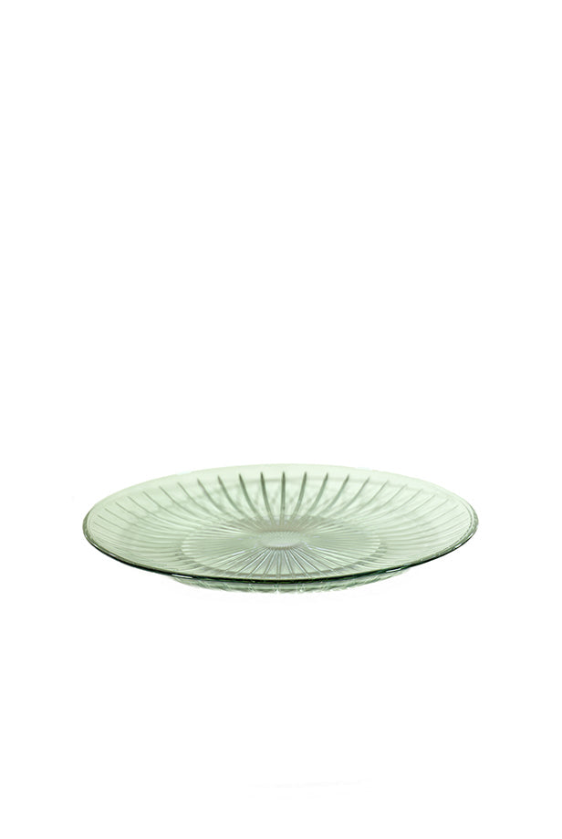 Set di Due Piatti in Vetro Verde