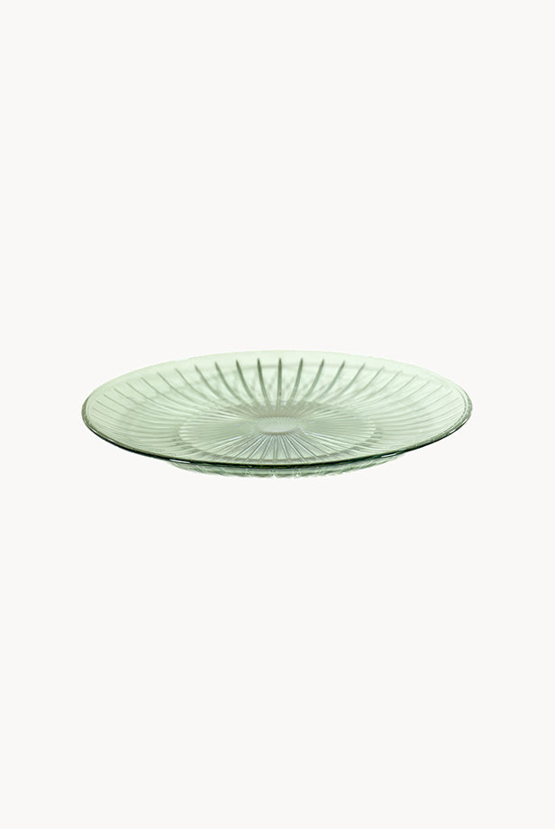Set di Due Piatti in Vetro Verde