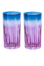Set di due bicchieri tumbler grandi sfumatura viola a blu