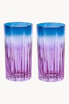 Set di due bicchieri tumbler grandi sfumatura viola a blu
