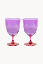 Set di Due Bicchieri d'Acqua da Rosa a Viola