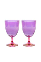 Set di Due Bicchieri d'Acqua da Rosa a Viola
