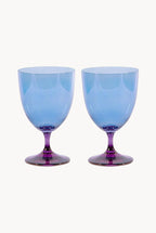 Set di due bicchieri per acqua sfumatura viola a blu