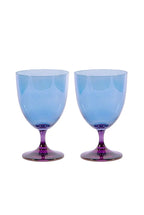 Set di due bicchieri per acqua sfumatura viola a blu