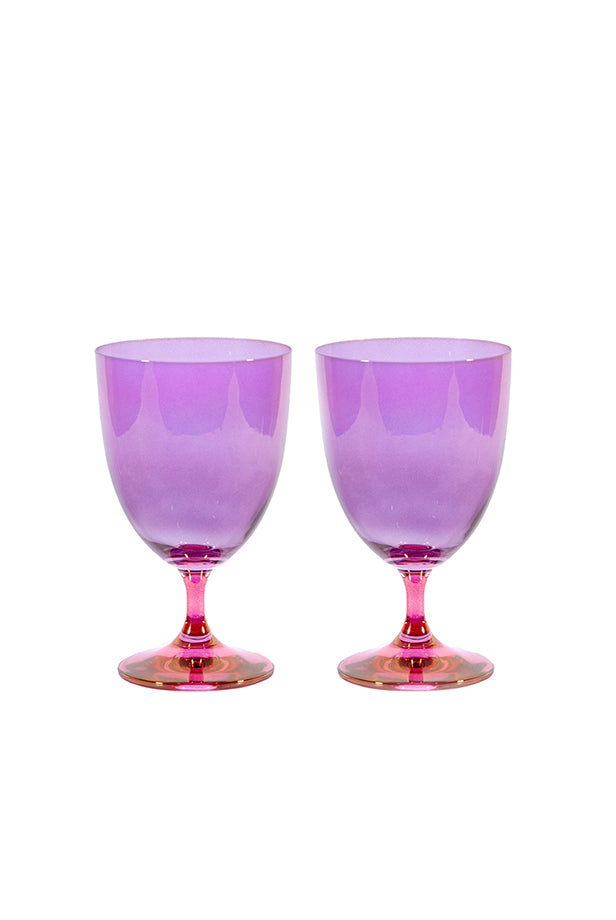 Set di Due Bicchieri da Vino da Rosa a Viola