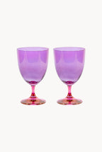 Set di Due Bicchieri da Vino da Rosa a Viola