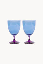 Set di due bicchieri da vino sfumatura viola a blu