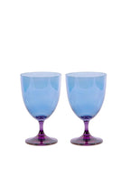 Set di due bicchieri da vino sfumatura viola a blu