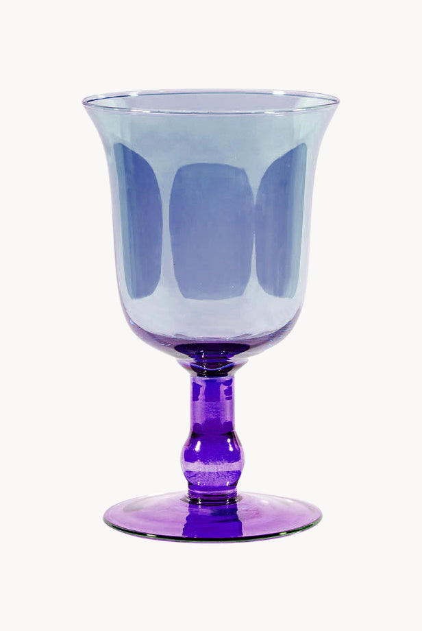 Vaso per candela grande sfumatura viola a blu