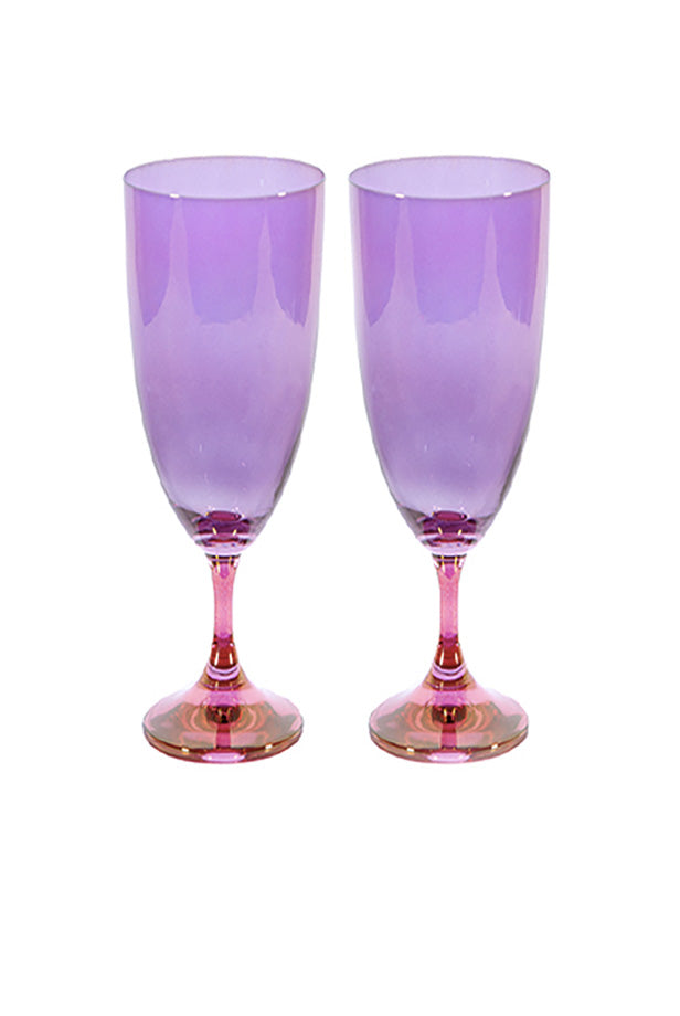 Set di due flute sfumatura rosa a viola