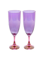 Set di due flute sfumatura rosa a viola