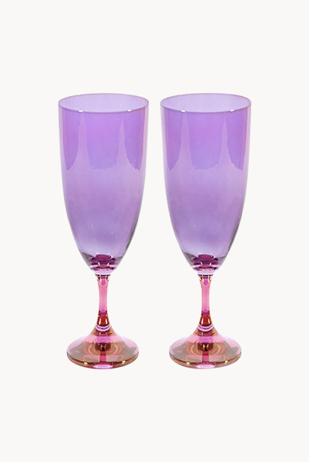 Set di due flute sfumatura rosa a viola