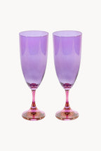 Set di due flute sfumatura rosa a viola