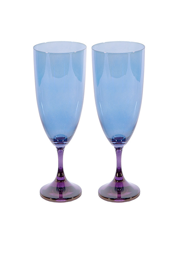 Set di due flute sfumatura viola a blu