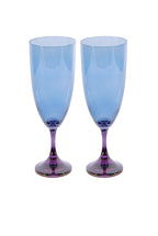 Set di due flute sfumatura viola a blu