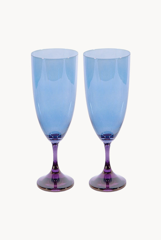 Set di due flute sfumatura viola a blu