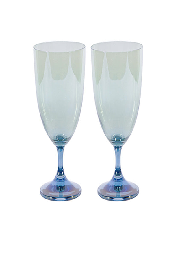 Set di Due Flute da Blu a Verde