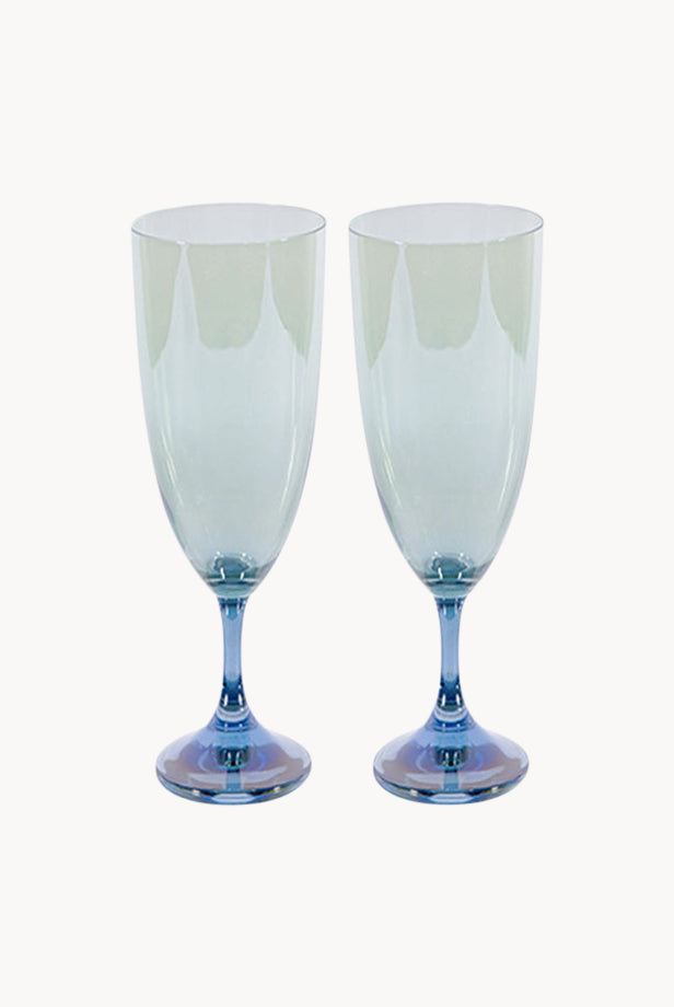 Set di Due Flute da Blu a Verde