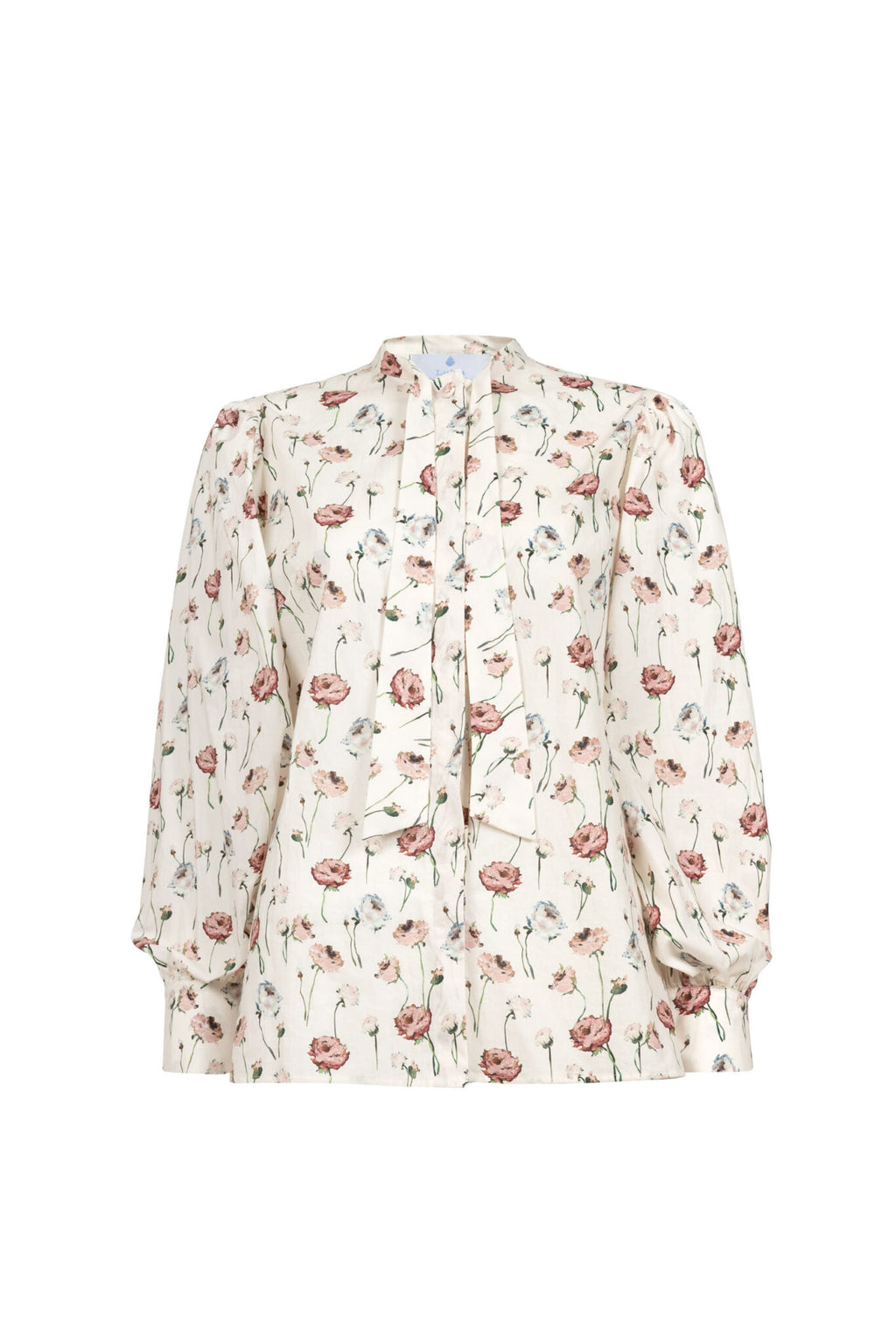 Cotton blouse with rose print