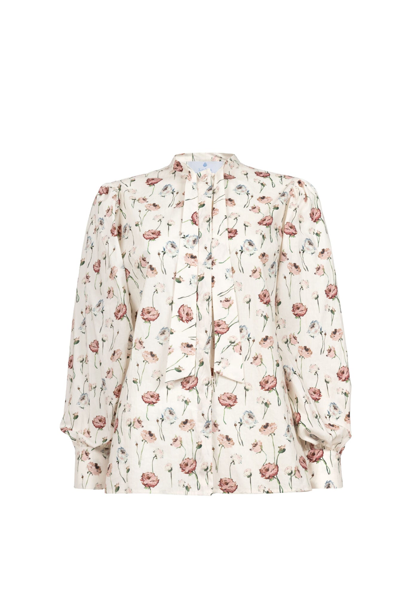 Blusa di cotone con stampa di rose