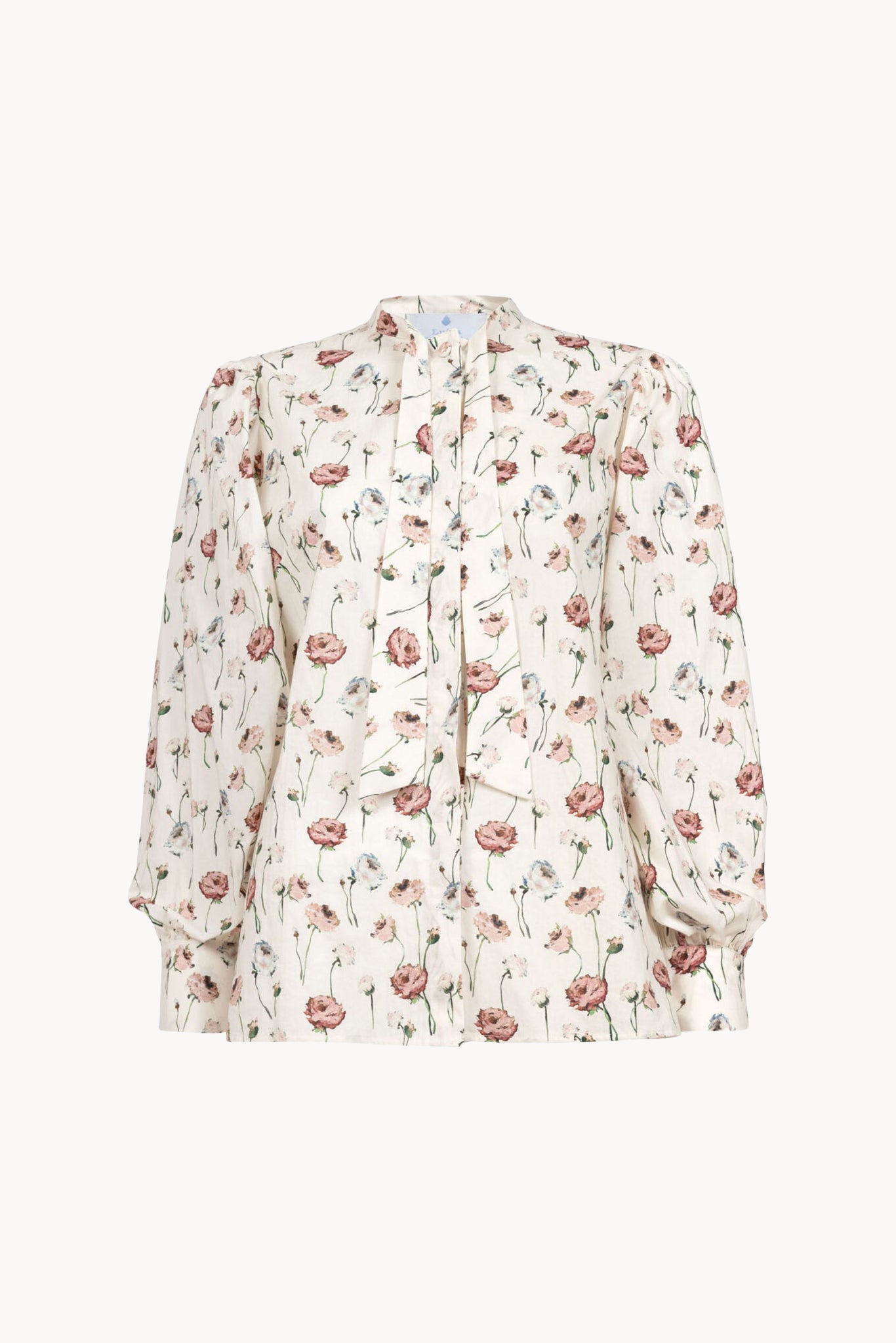 Blusa di cotone con stampa di rose