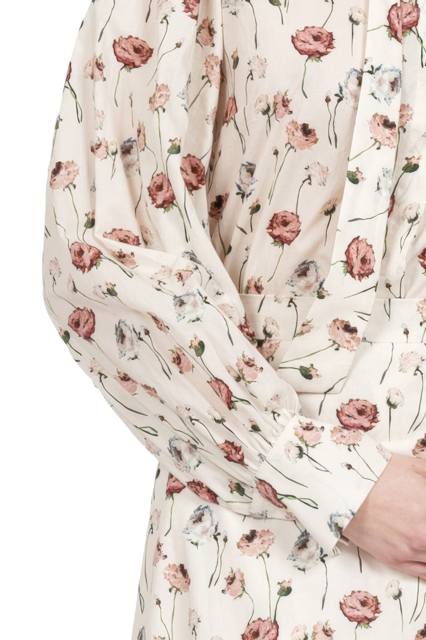 Cotton blouse with rose print