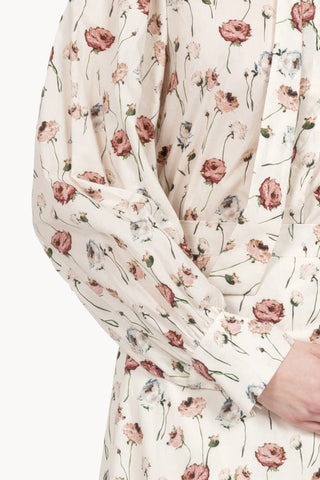 Cotton blouse with printed roses