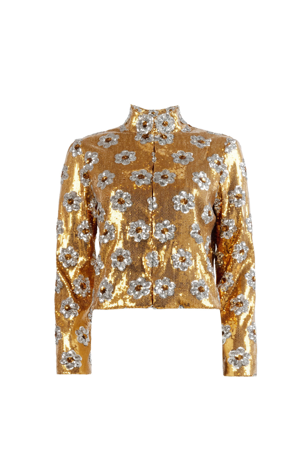 Giacca con paillettes a margherina bronzo