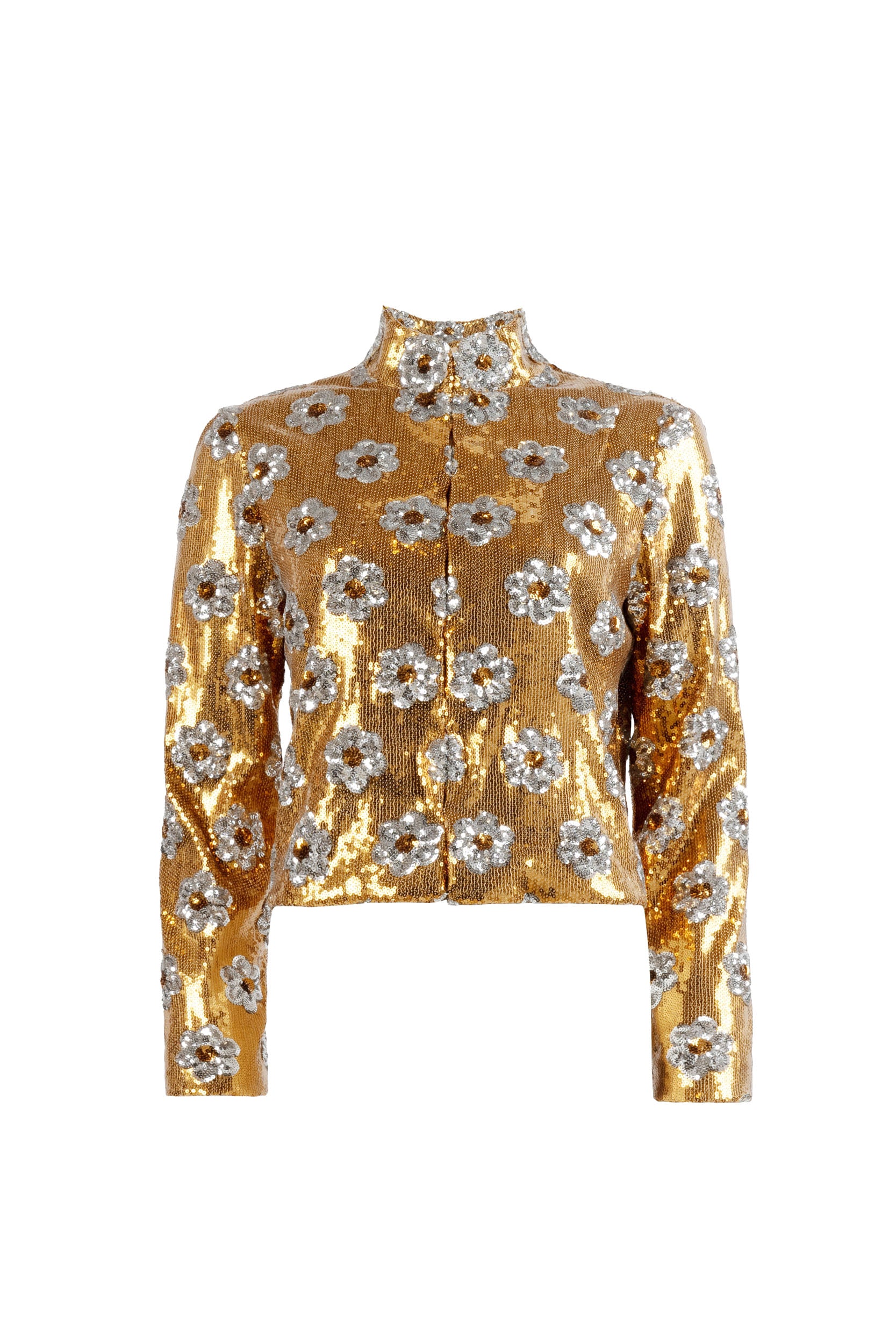 Giacca con paillettes a margherina bronzo
