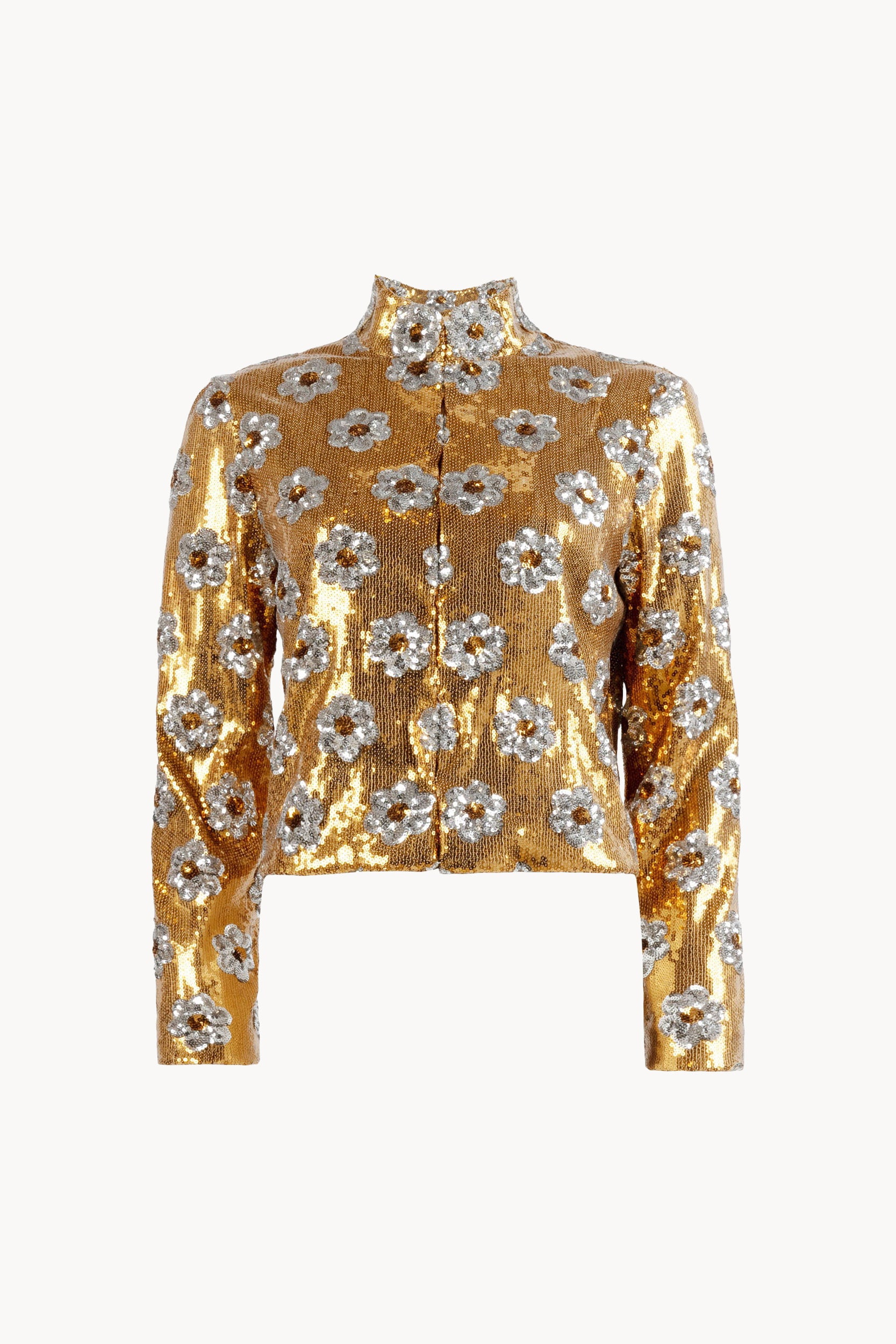 Giacca con paillettes a margherina bronzo