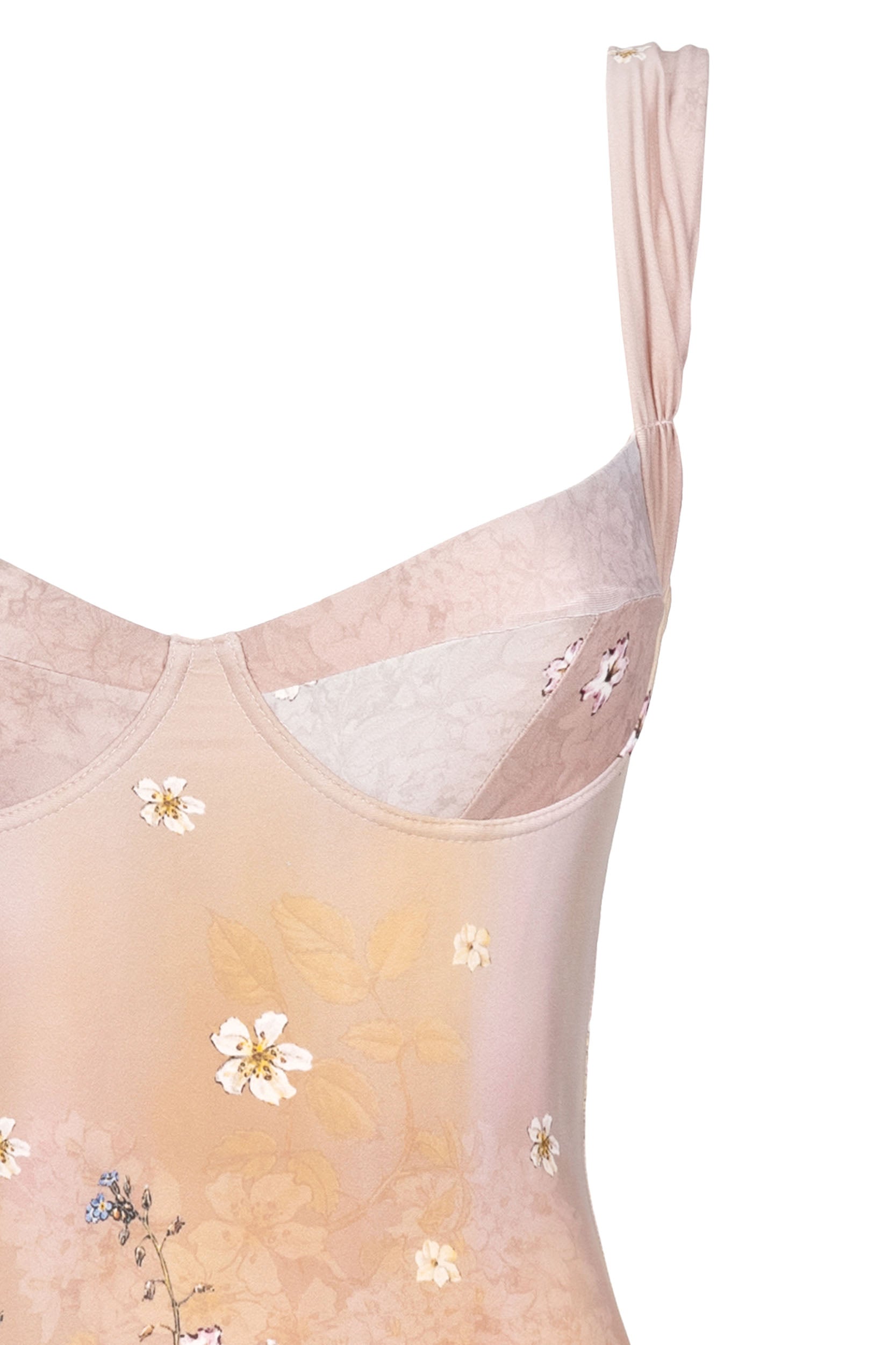 Costume intero balconette rosa