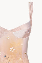 Costume intero balconette rosa