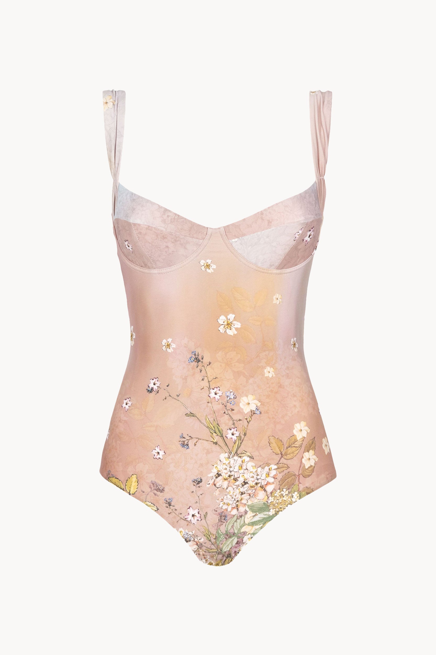 Costume intero balconette rosa