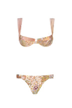Set bikini balconette rosa floreale