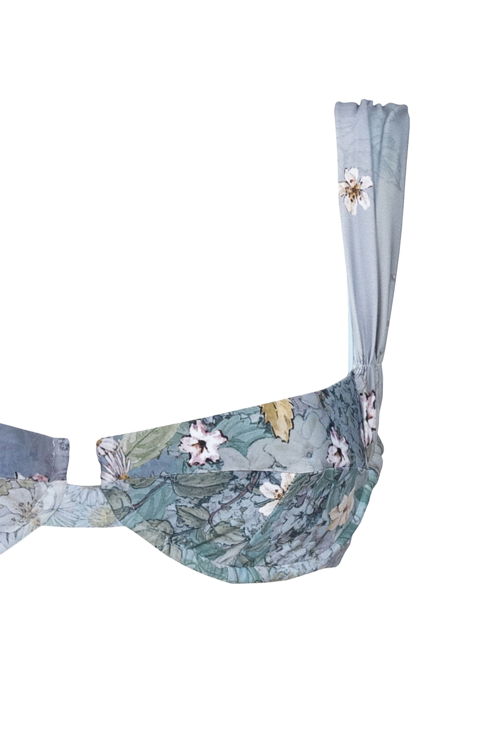 Set bikini balconette azzurro floreale