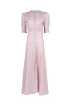 Abito bottoncino in cotone elasticizzato a righe rosa