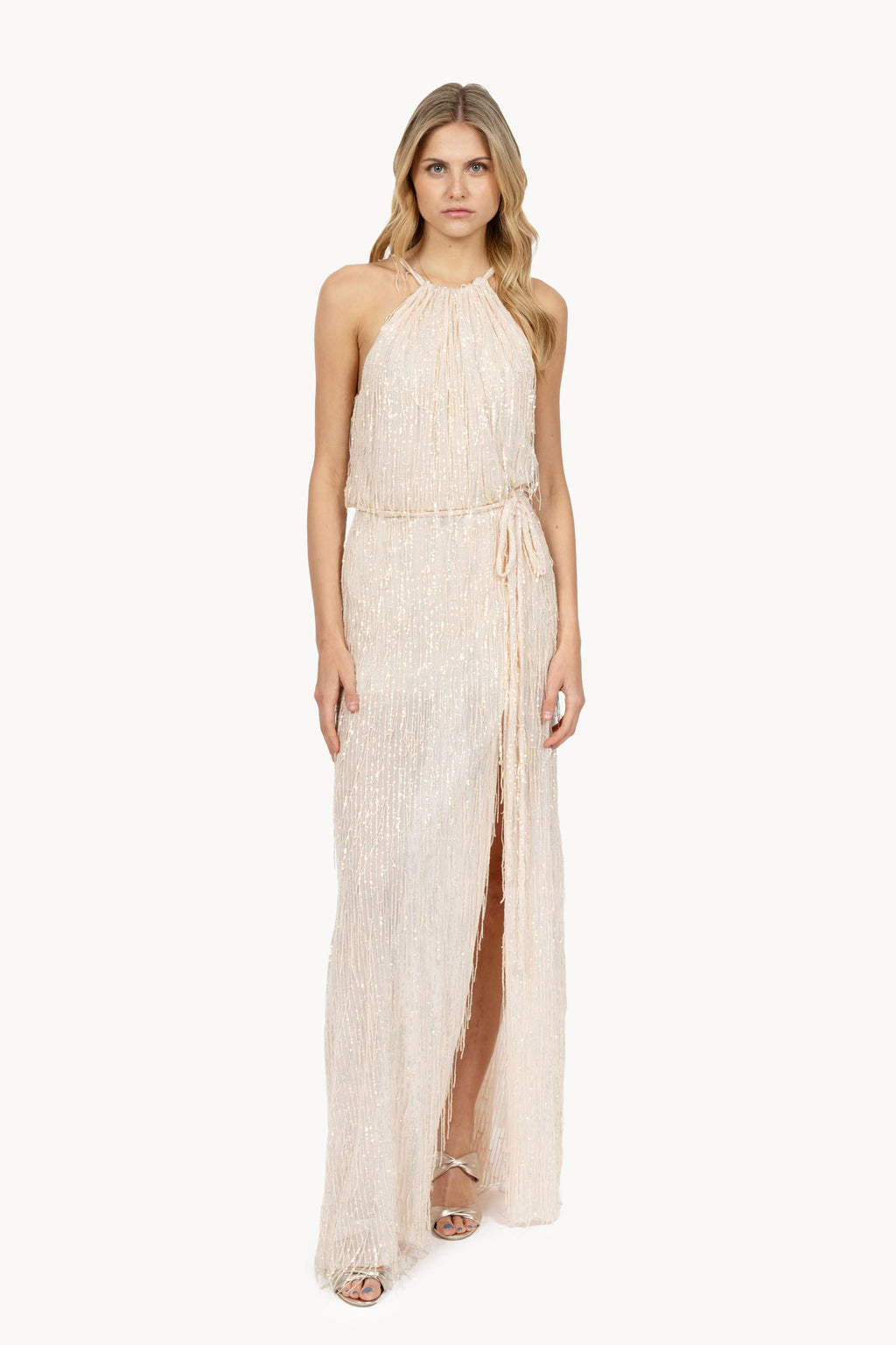 Dress with sequins fringes