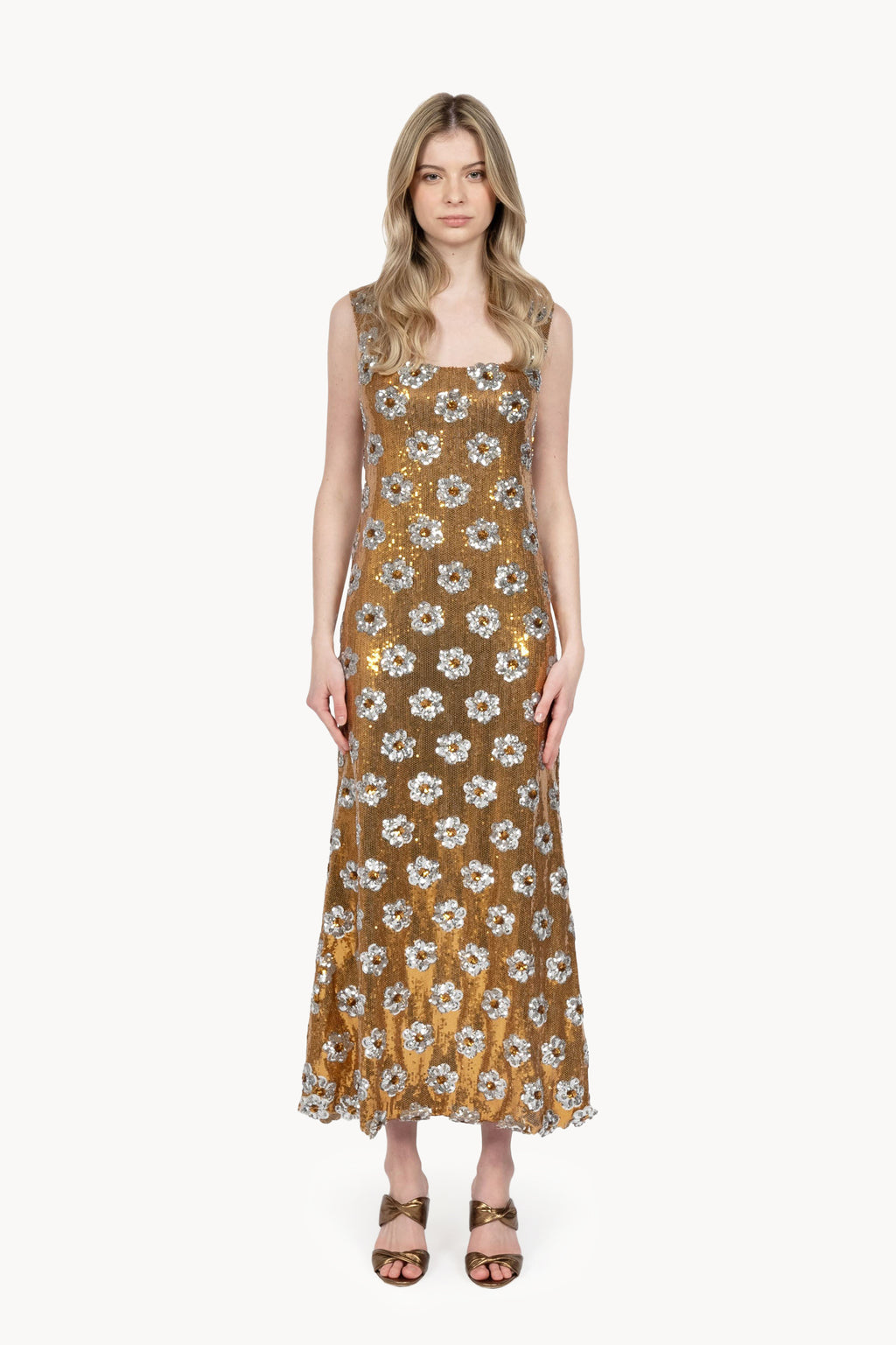 Bronze Daisy Sequins Sequins dress