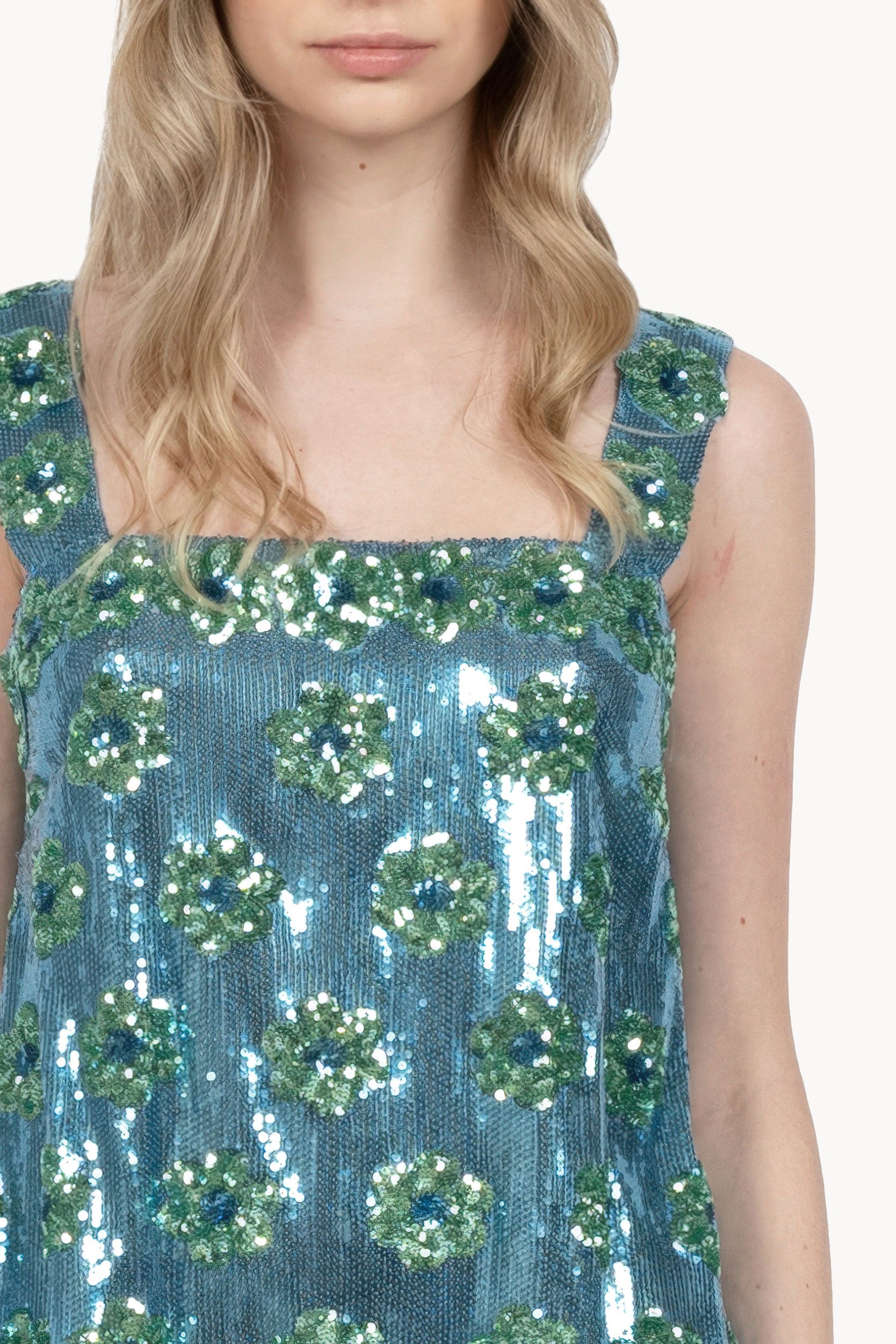 Blue Daisy Sequins mini dress