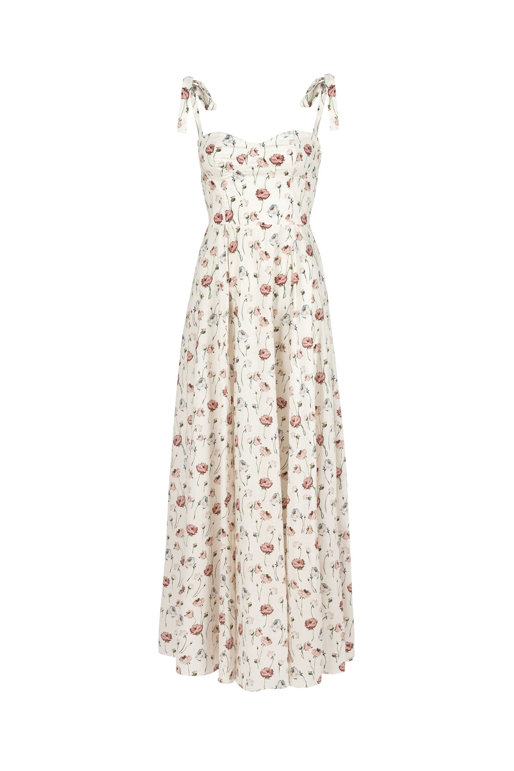 Cotton dress with rose print