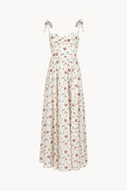 Cotton dress with rose print
