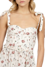 Cotton dress with rose print