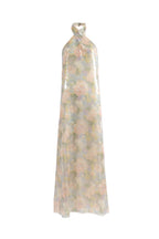 Cross-over dress printed sequins