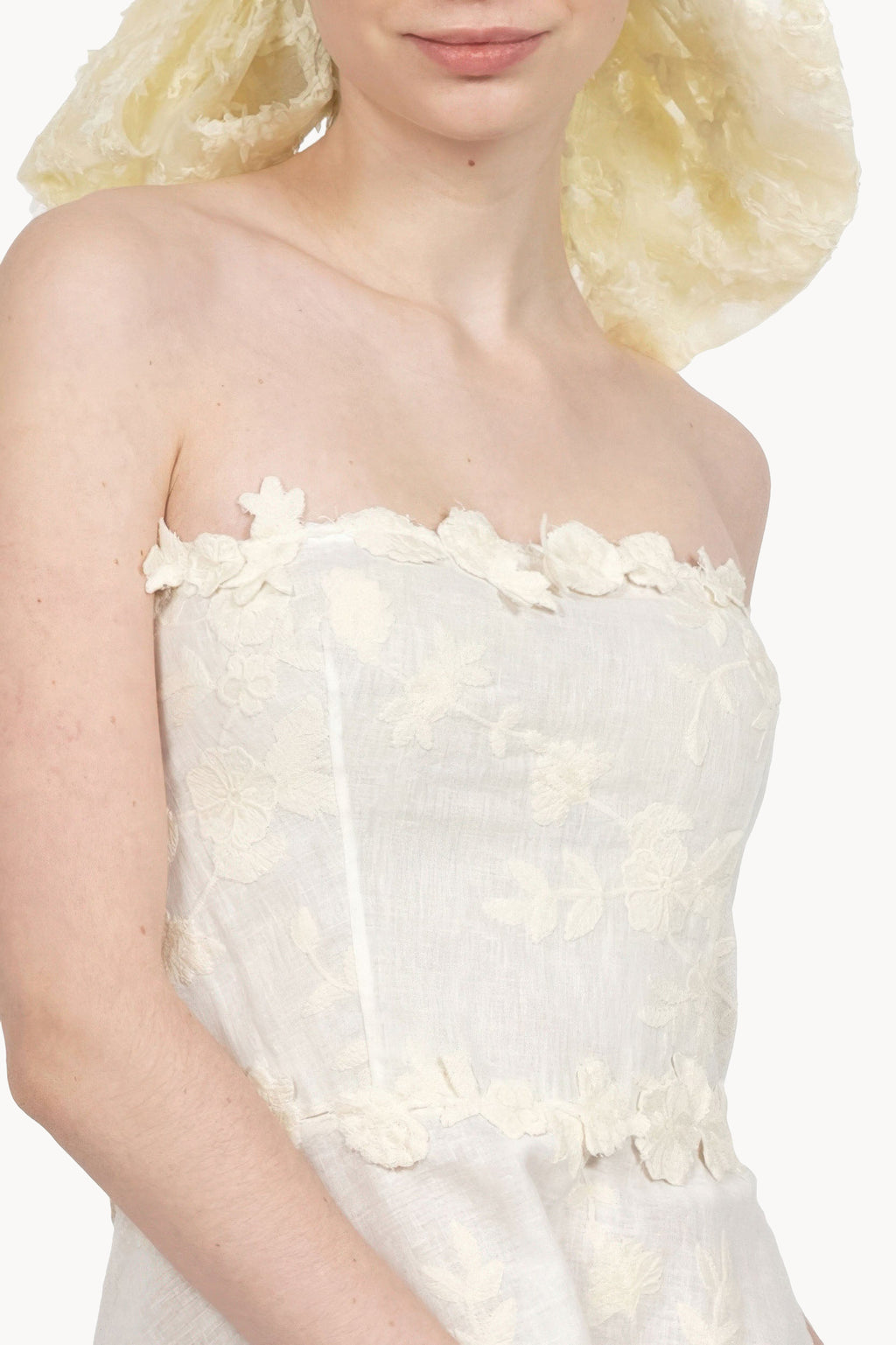 Embroidered bustier dress