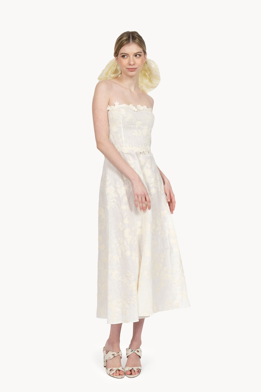 Embroidered bustier dress