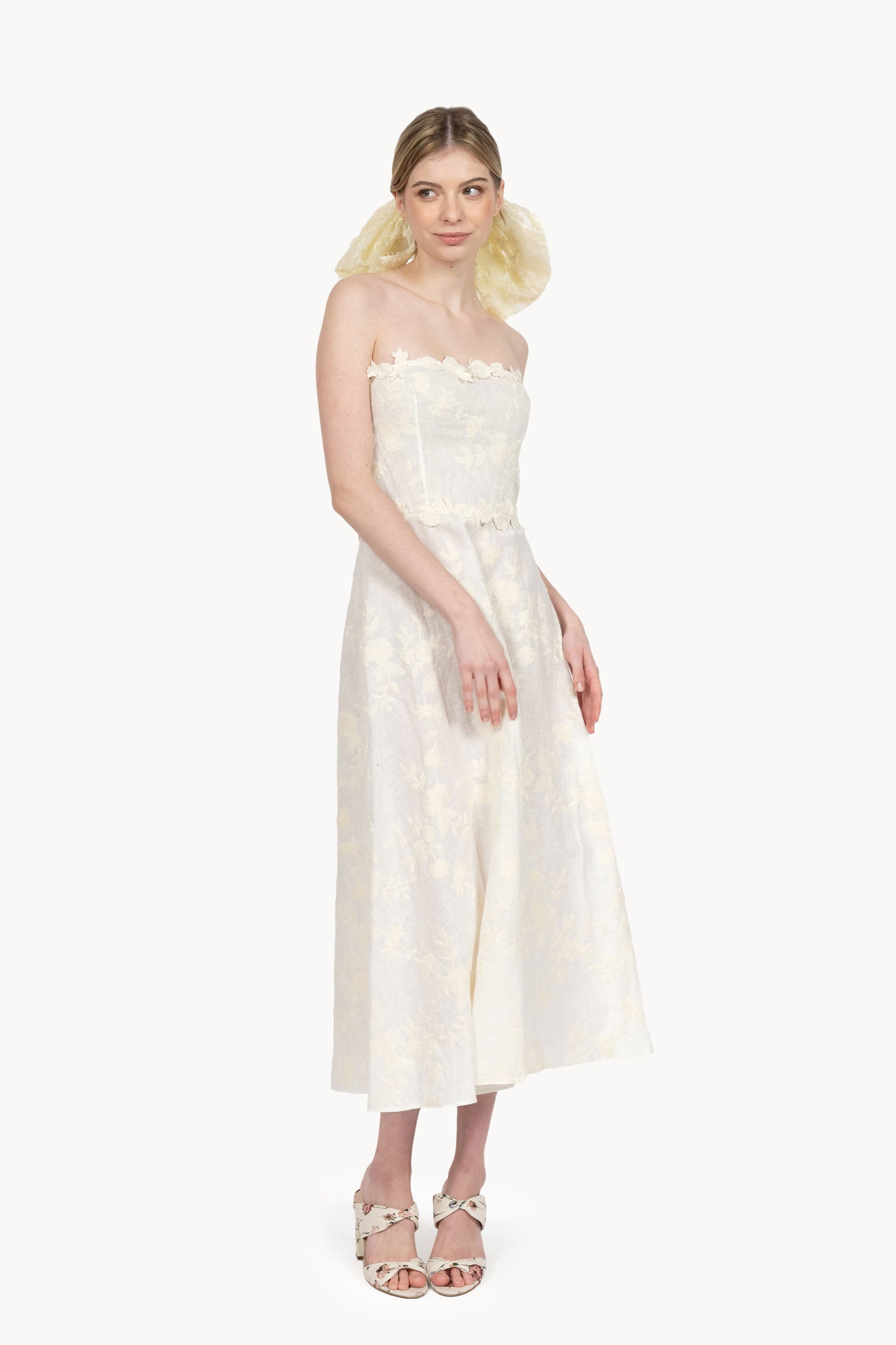 Embroidered bustier dress