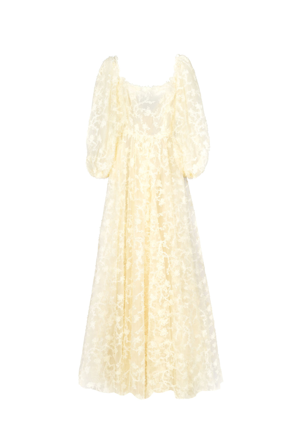 Abito ampio con tulle ricamato