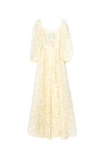 Abito ampio con tulle ricamato